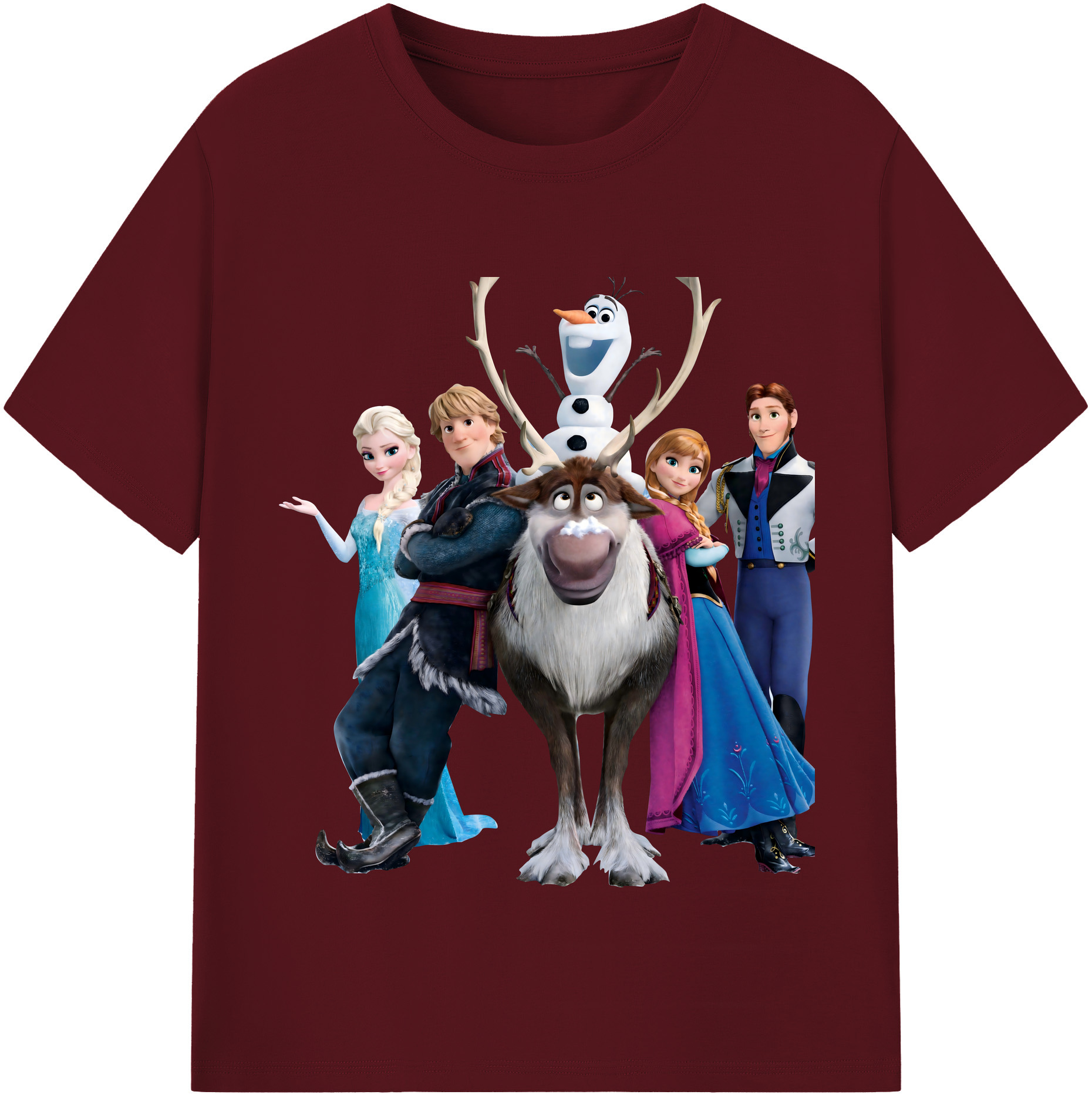 （画像用） アナと雪の女王 アンナ エルサ Frozen Anna Elsa 綿100％半袖Tシャツ（フロントプリント）